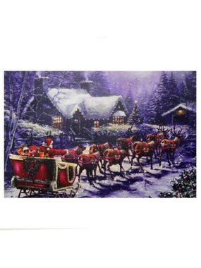 Northlight LED Lighted Christmas Canvas Wall Art Size 15.75" x 23.5" Defected